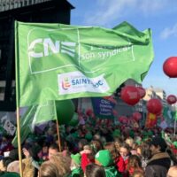 Action de sensibilisation de la CNE à Liège mardi 7 avril